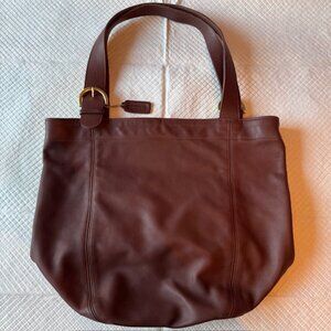 Vintage 2001 Coach Brown Leather Soho Tote Gold Buckles